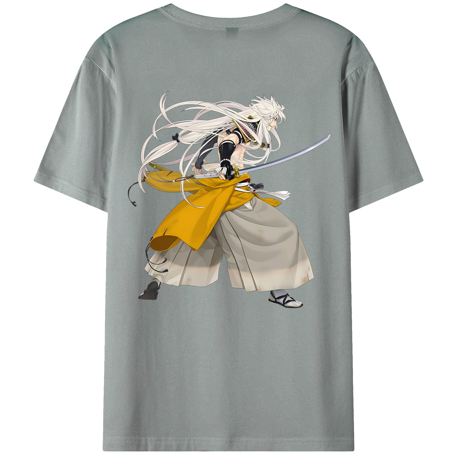 （画像用） 刀剣乱舞 Touken Ranbu 綿100％ メンズ半袖Tシャツ（バックプリント） 通気性